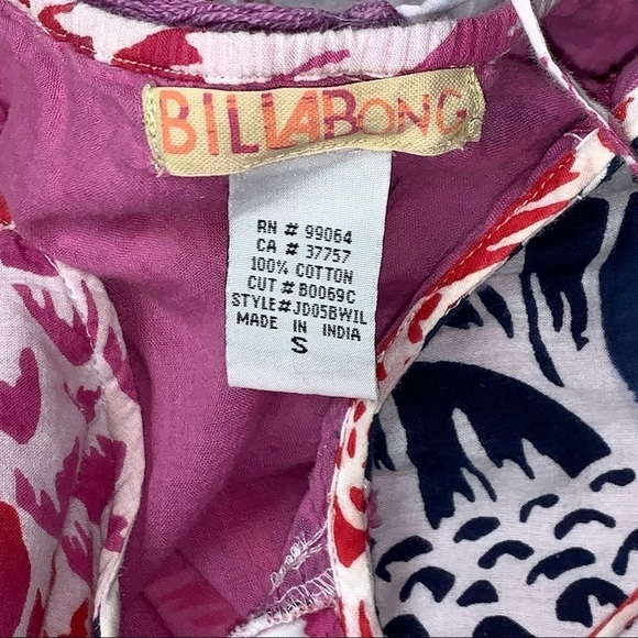 Billabong | Sz S |White/Red/Purple/Blue Lined Flowy Tassels Tiered Boho Sundress - Picture 13 of 14